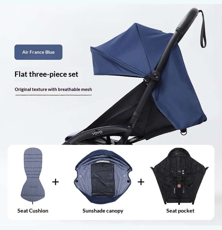 Ensemble de trois pièces pour poussette à inclinaison plate et coussin de siège – Image 4