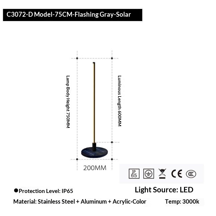 Solar-powered Outdoor Courtyard Light Waterproof Lawn Decoration Lamp 7