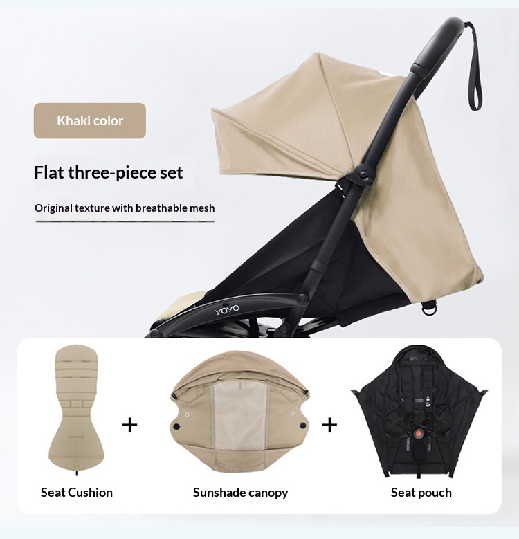 Ensemble de trois pièces pour poussette à inclinaison plate et coussin de siège – Image 5