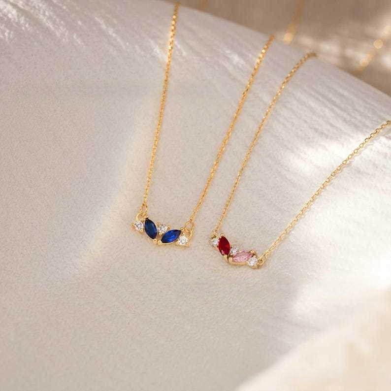 Fashionable Luxury Collarbone Chain For Women Birthday Stones Mother Stone Necklace