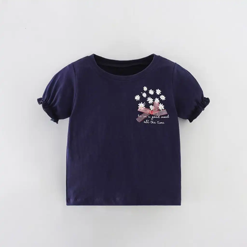 Girls Fashionable Loose-fit Casual Short-sleeve Top