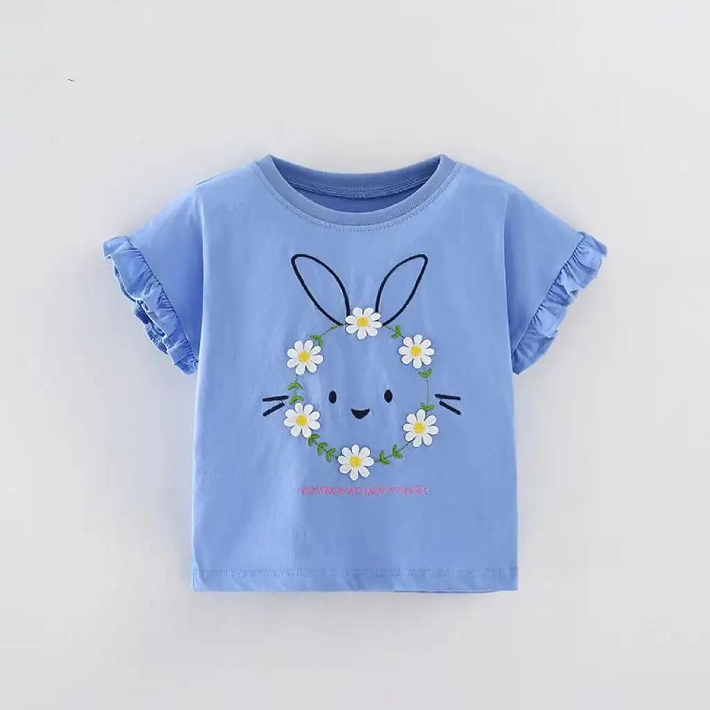 Girls Fashionable Loose-fit Casual Short-sleeve Top