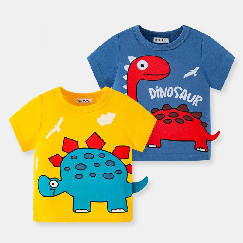 Boys Short-sleeved Dinosaur Cartoon Top — foto 3