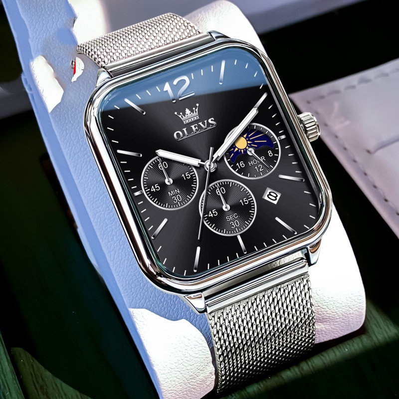 Oulishi Brand Watch With A Rectangular Dial 5