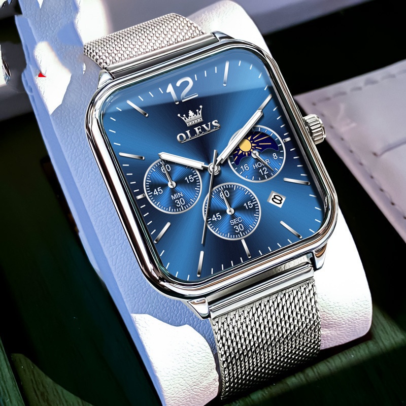 Oulishi Brand Watch With A Rectangular Dial 3