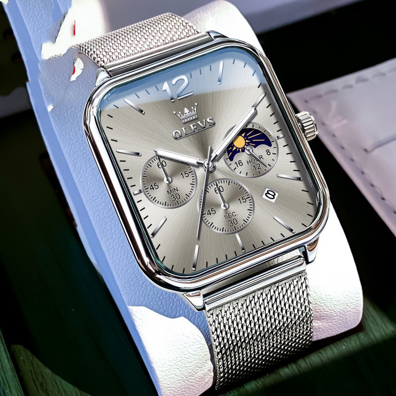 Oulishi Brand Watch With A Rectangular Dial 4