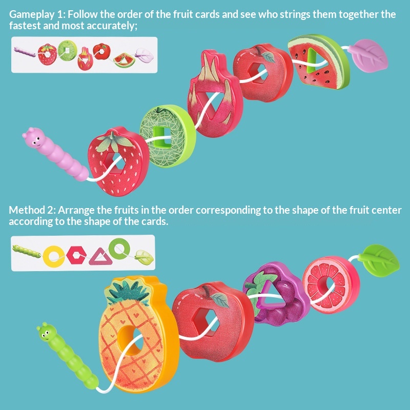 Fruit Skewer Childrens Educational Toy Beading Teaching Aid — foto 4