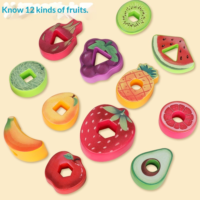 Fruit Skewer Childrens Educational Toy Beading Teaching Aid — foto 2