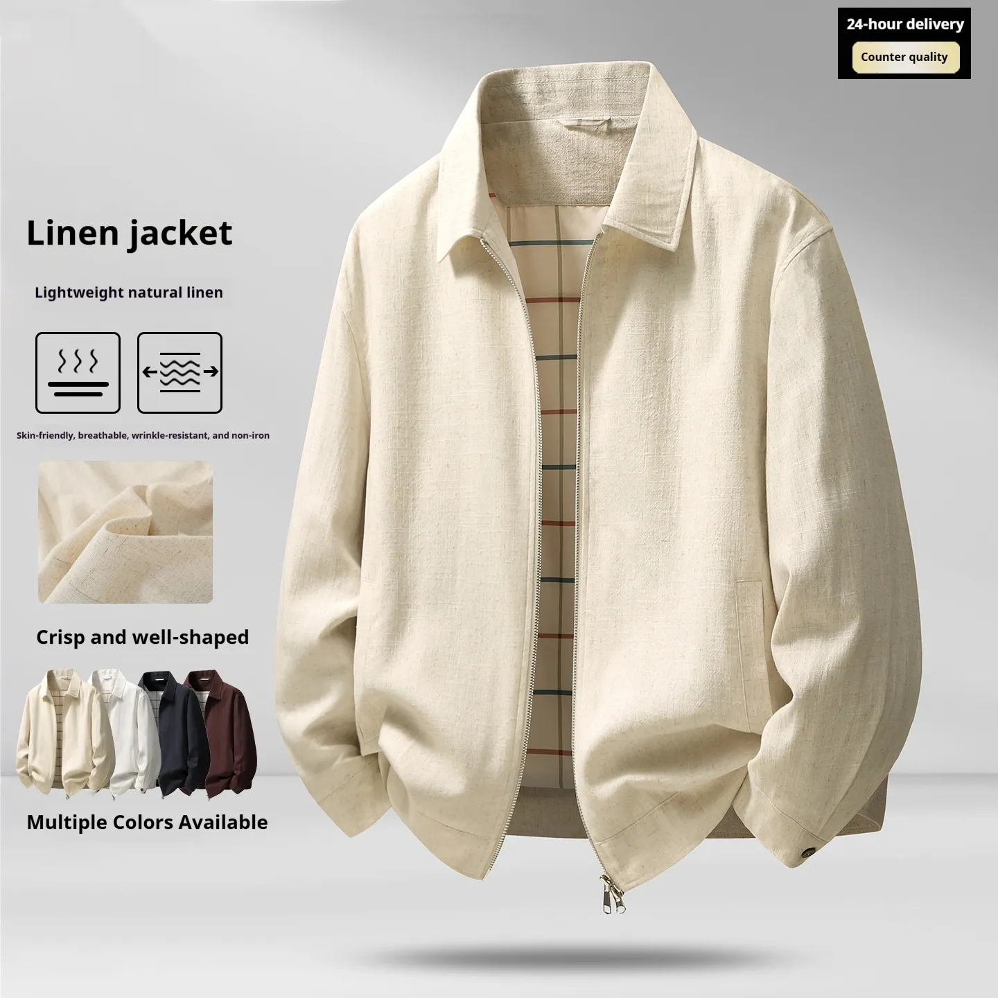 Loose-fitting And Breathable A Versatile Plain-color Jacket