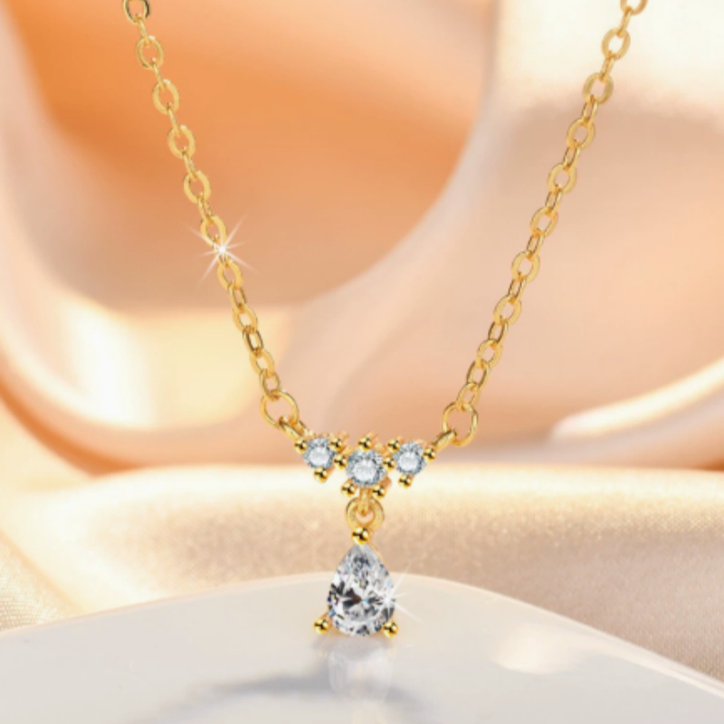 สร้อยคออัญมณีเกิด Zircon หยดน้ำ