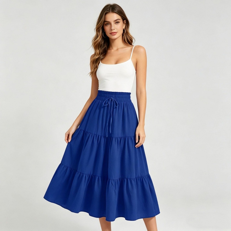 High-waisted A-line Skirt Bohemian-style Printed Flared Skirt