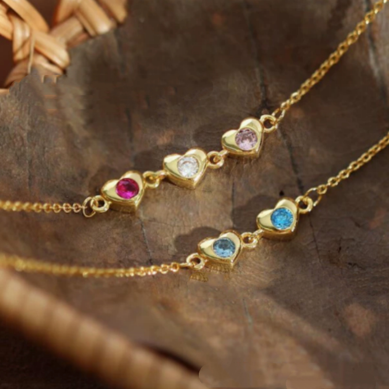 Customized Heart-shaped Zircon Bracelet