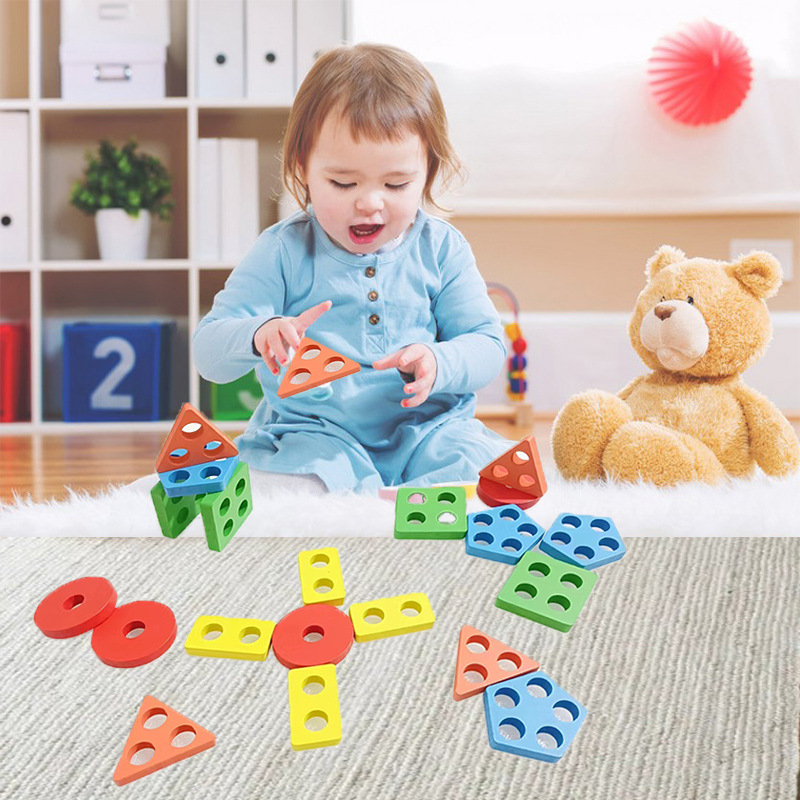CPC Wooden Geometric Shape Stacking Toy