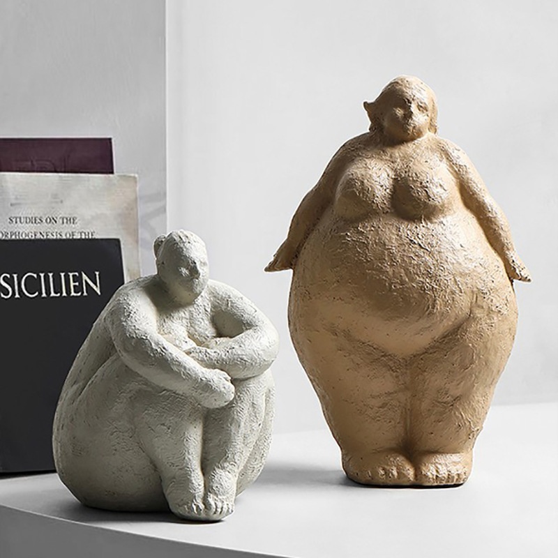 Creative Plump Woman Sculpture Ornament For Hotels And Sales Offices