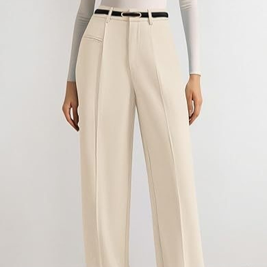 New Solid-color High-waisted Womens Casual Wide-leg Pants
