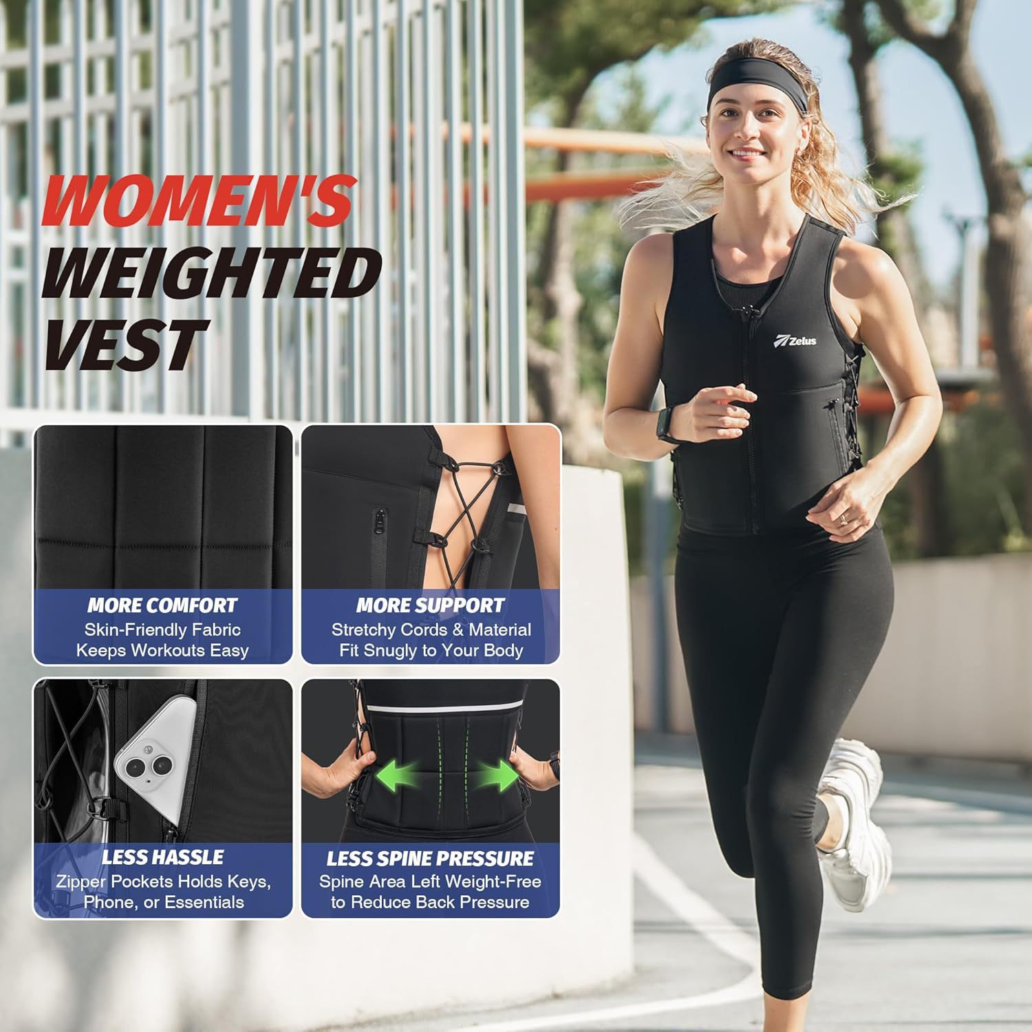 Adjustable Soft Iron-weighted Vest Suitable For Both Men And Women