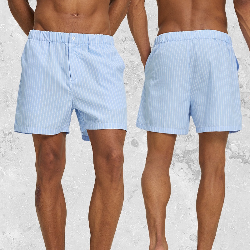 Mens Summer Lightweight Loose-fit Striped Ultra-short Shorts Minimalist Style