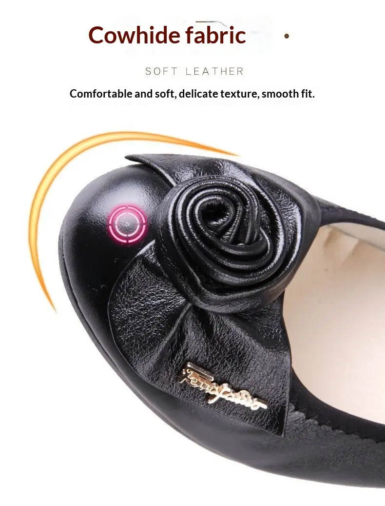 Womens Wedge Shoes Made From Full-grain Cowhide