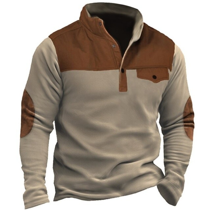 European And American Solid-color Summer Versatile Long-sleeve Casual Men's