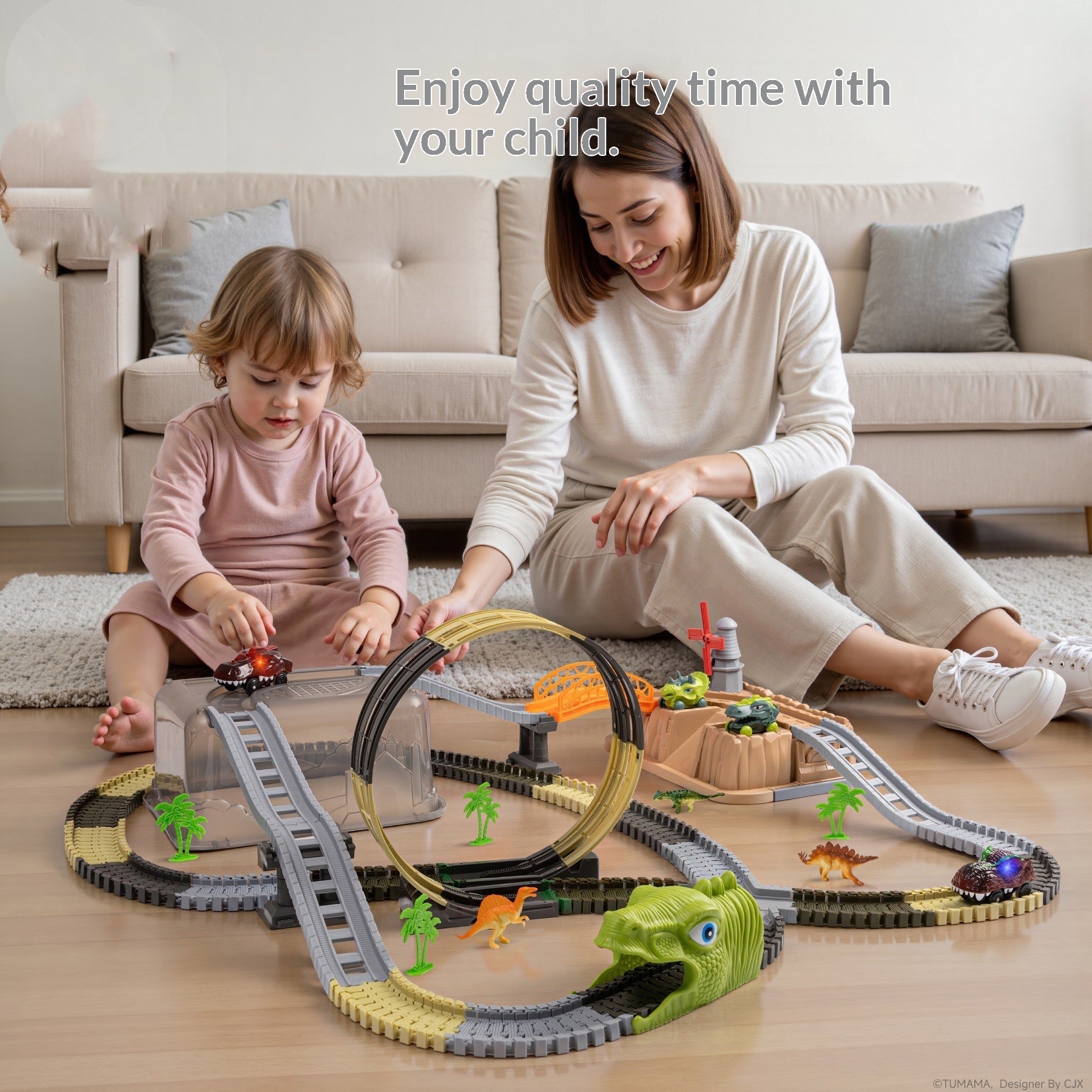 DIY Assembled Roller Coaster Educational Toy In A Bucket