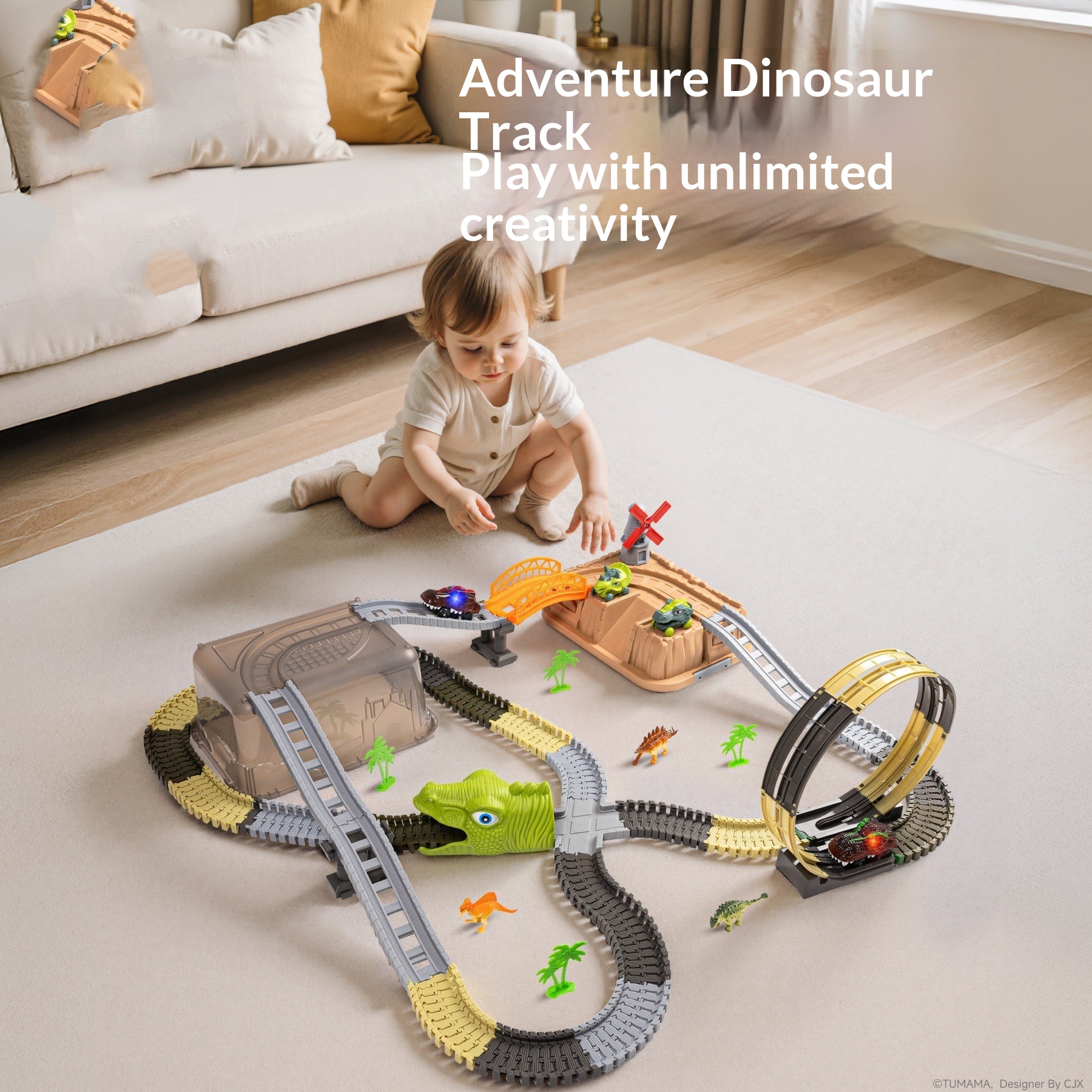 DIY Assembled Roller Coaster Educational Toy In A Bucket 3
