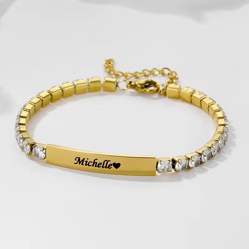 Stainless Steel Curved Plate Long Strip Casual Bracelet