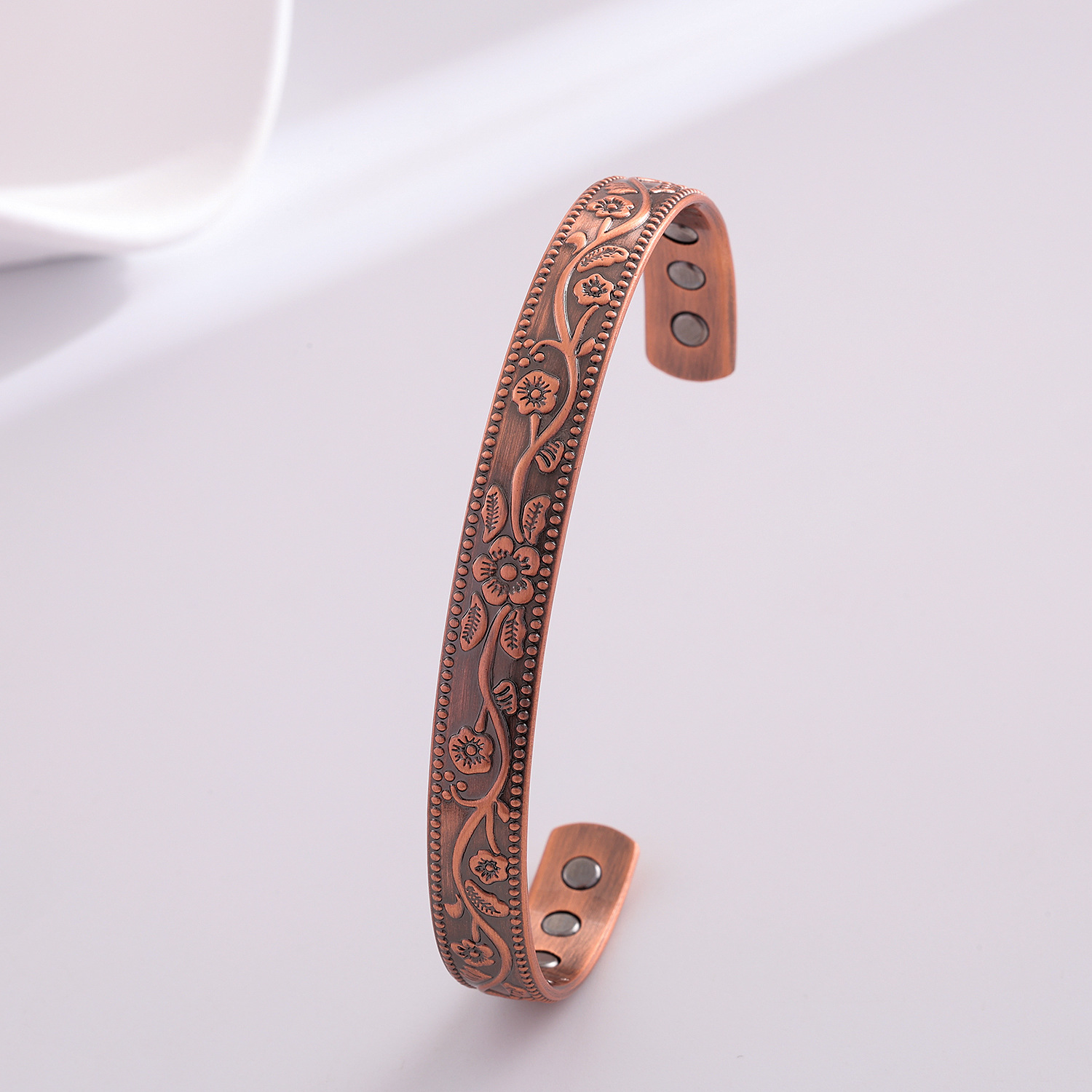 Striped Twist Of Medieval Pure Copper Bracelet
