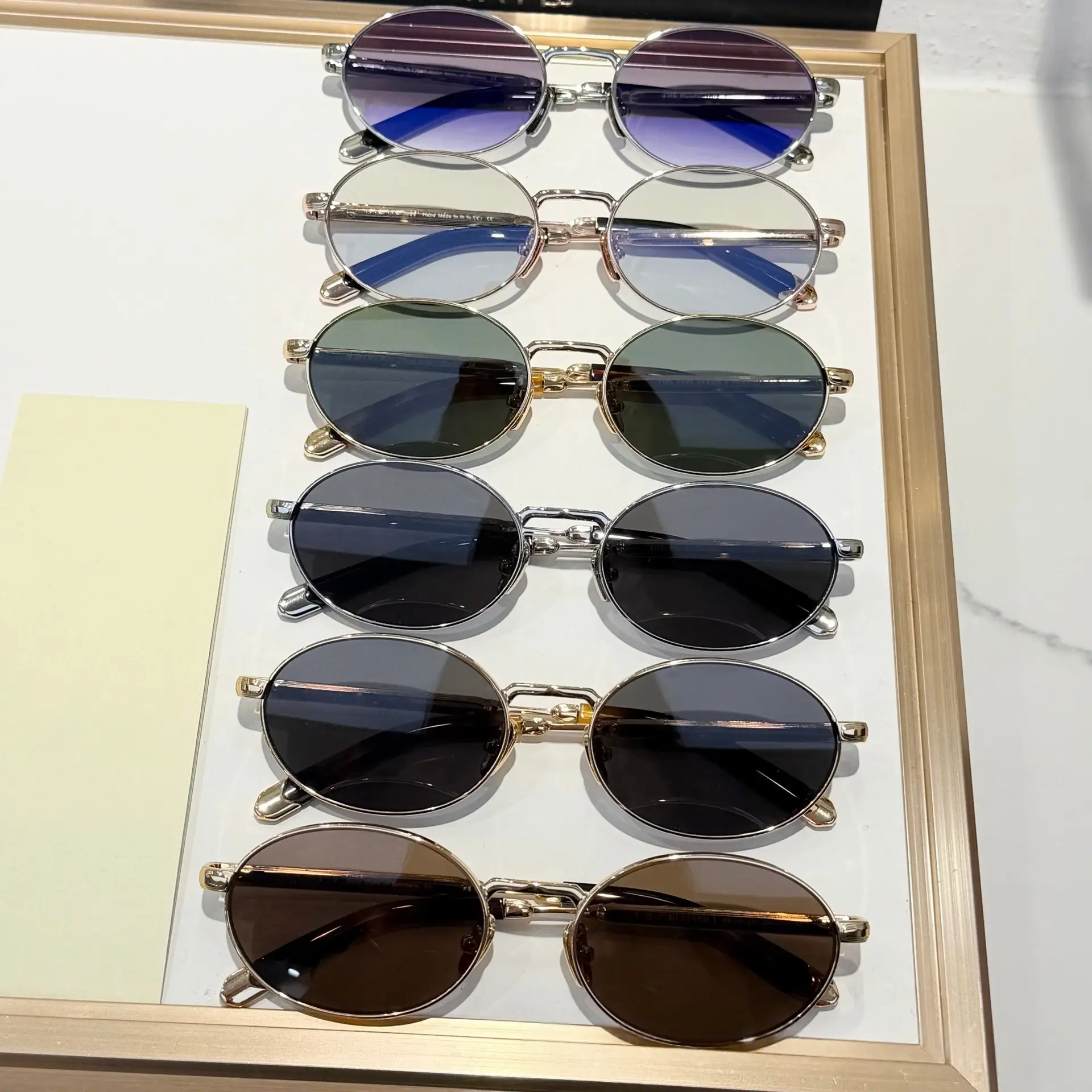 Casual And Versatile Metal Oval-frame Sunglasses