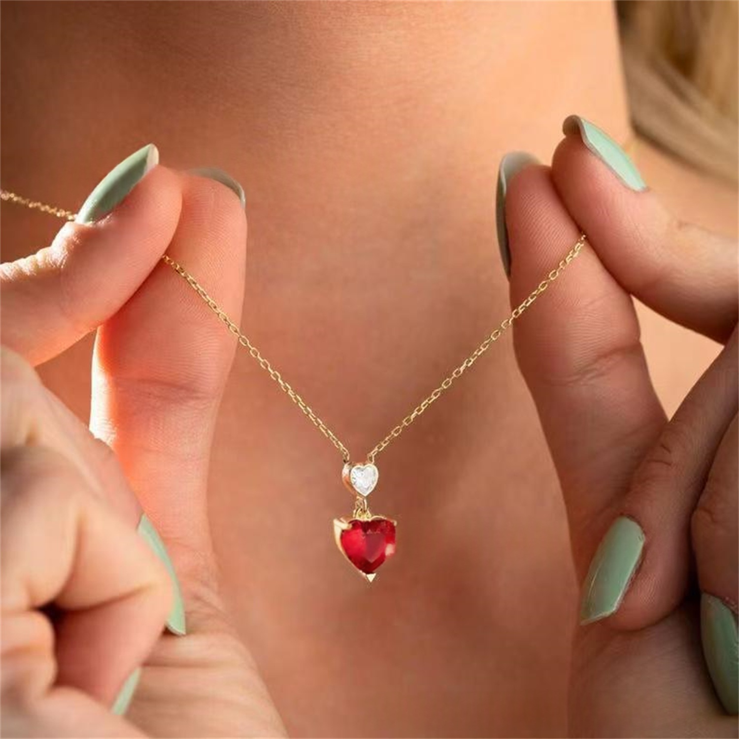 Clavicle Chain Gold-plated Diamond Lovers