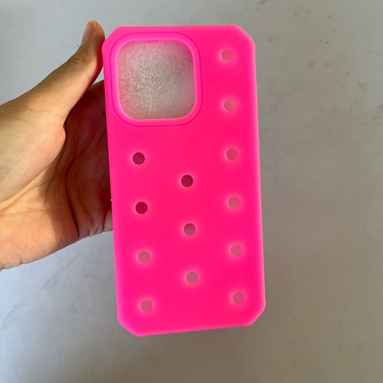 Suitable For 11 16Plus Hole DIY Shoe Buckle Pattern Silicone Phone Case