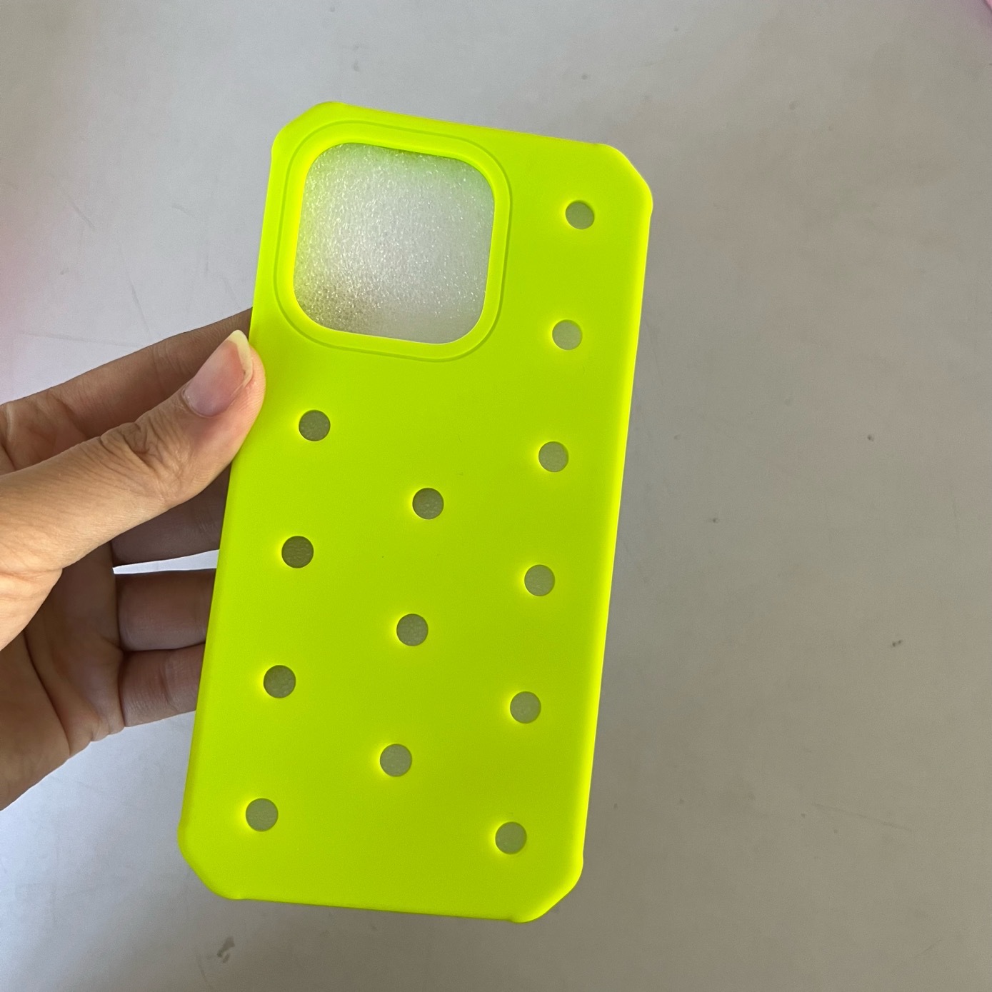 Suitable For 11 16Plus Hole DIY Shoe Buckle Pattern Silicone Phone Case 3