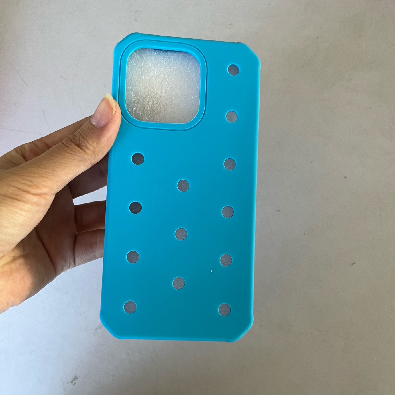 Suitable For 11 16Plus Hole DIY Shoe Buckle Pattern Silicone Phone Case 5