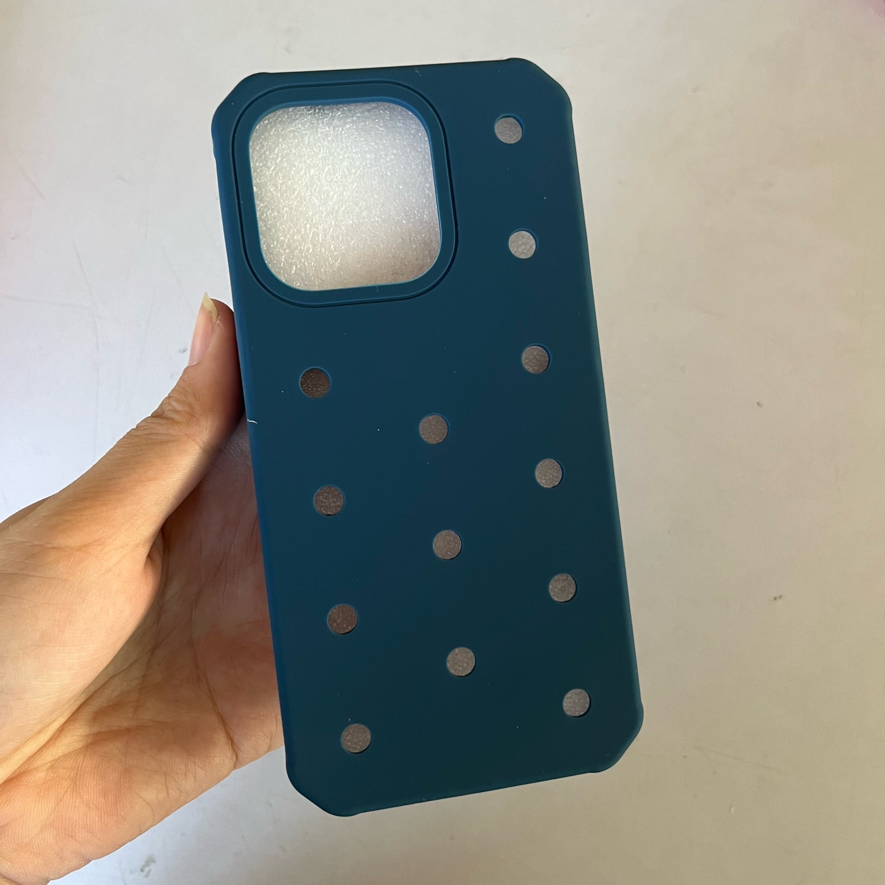 Suitable For 11 16Plus Hole DIY Shoe Buckle Pattern Silicone Phone Case 6