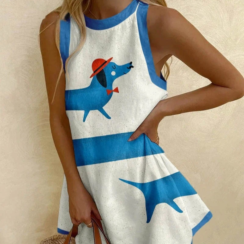 Round-neck Sleeveless Women's Long-sleeved Casual Hoodie With Ocean-themed Elements