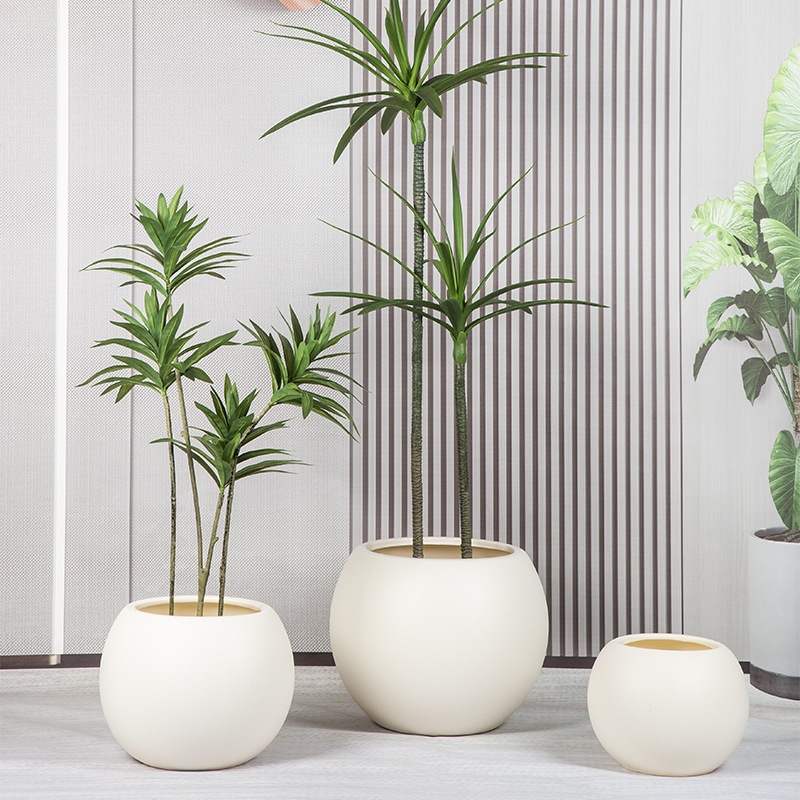 Spherical Flower Pot In Concrete Plastic