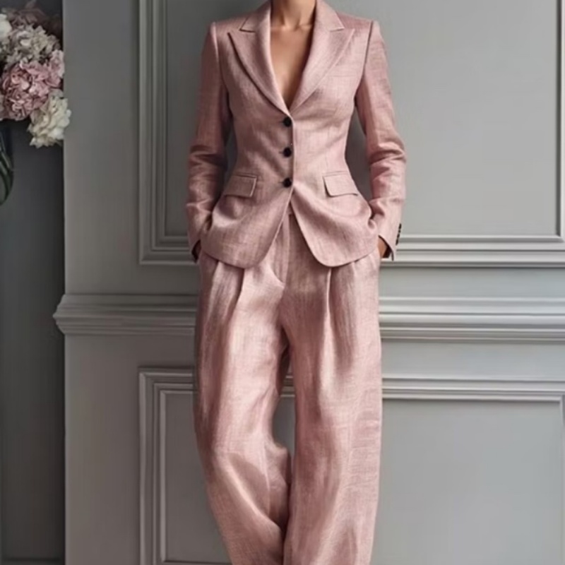 Womens Fashionable Casual Suit Set Blazer And Pants