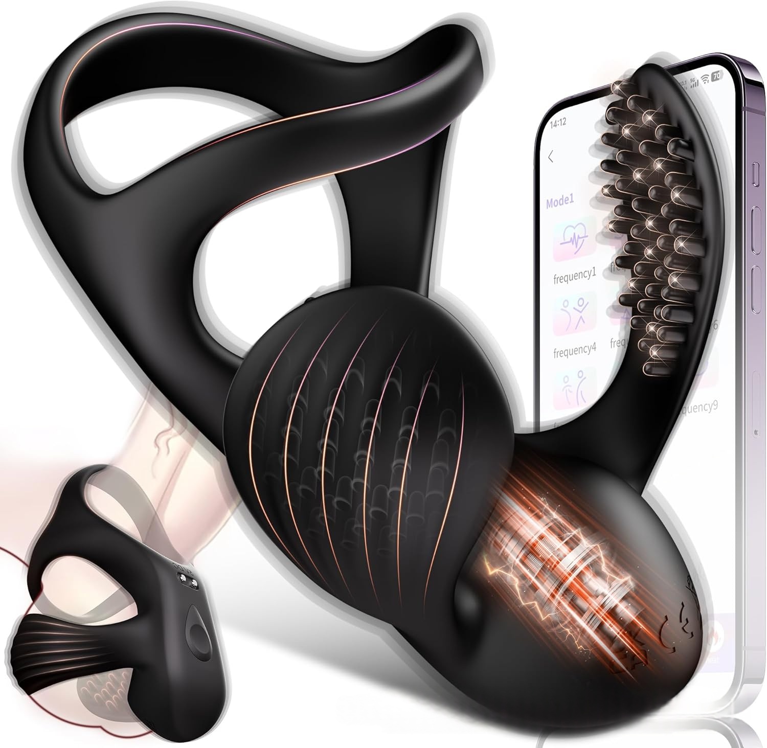 Mens Multi-Frequency Vibrating Premature Ejaculation Ring