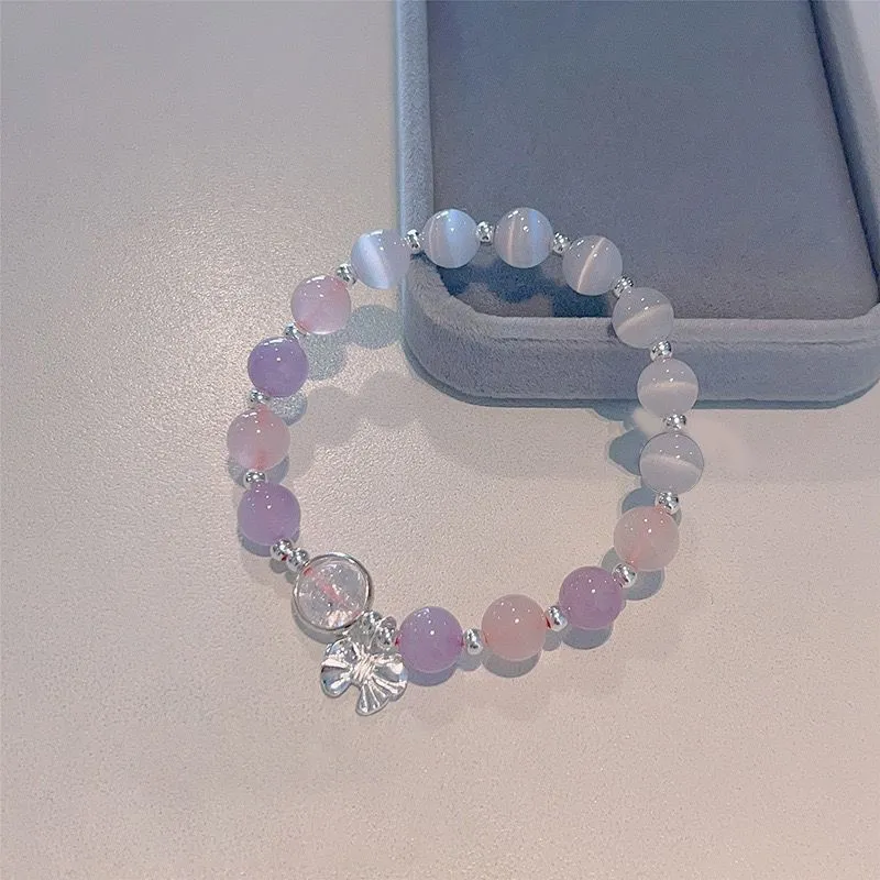 Colorful Glass Exploded Amethyst Children's Bracelet For Summer Women