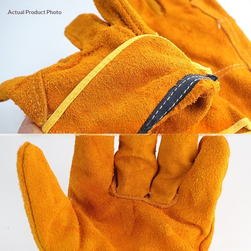 Leather Gloves Non-slip And Breathable Extended-length Welders Gloves 6