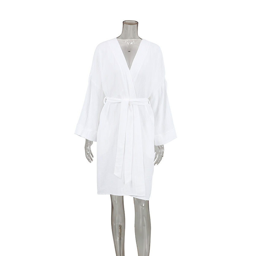 Cotton Fashion Long-sleeve Nightgown Womens Loungewear 4