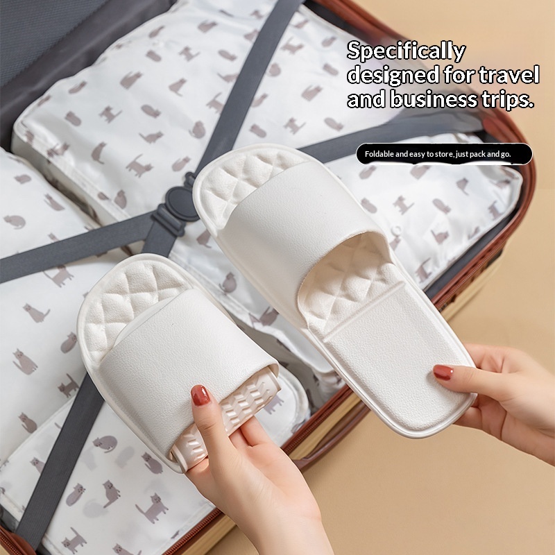 Lightweight Foldable Four-Season Travel Slippers