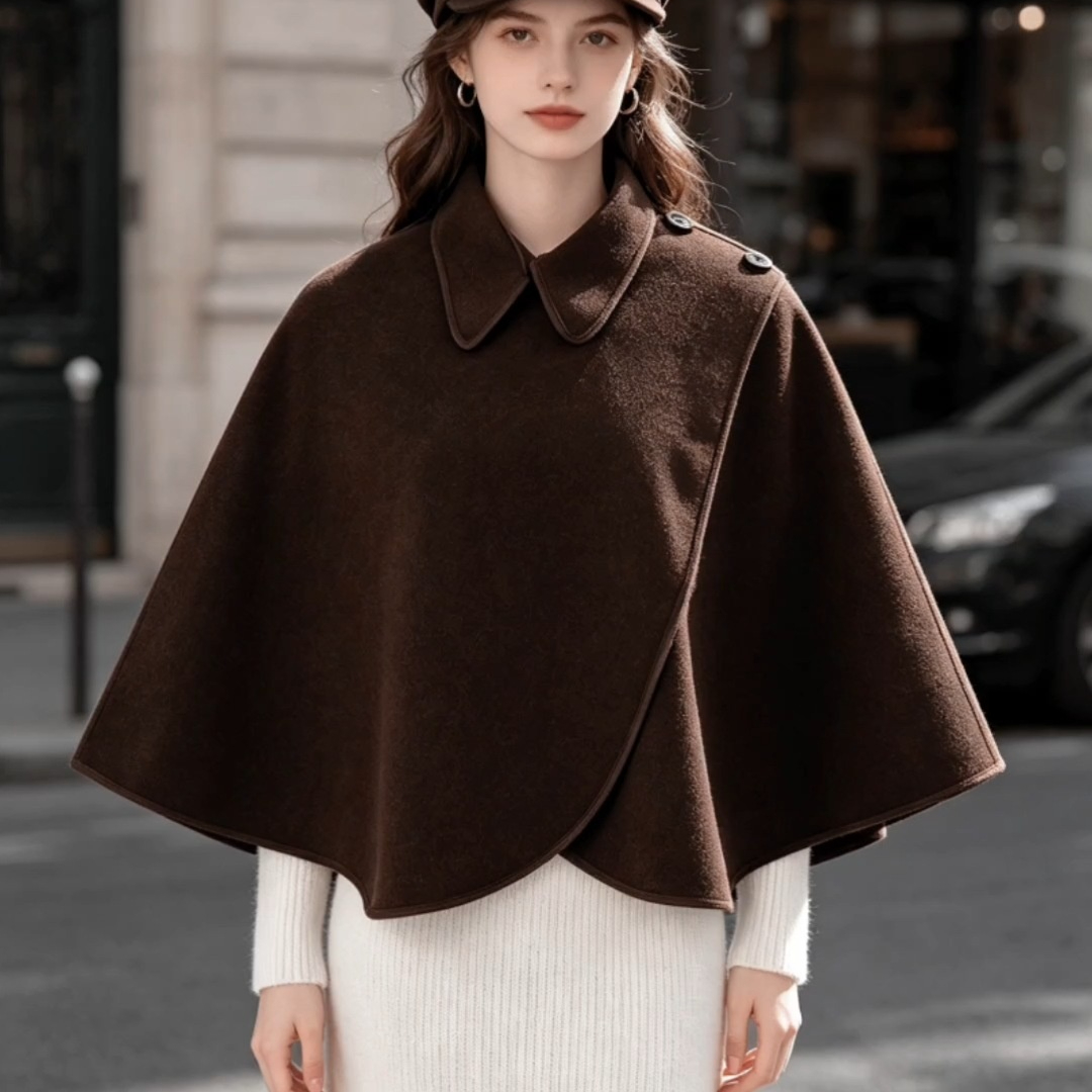 Versatile Loose-Fit Womens Knitted Cape