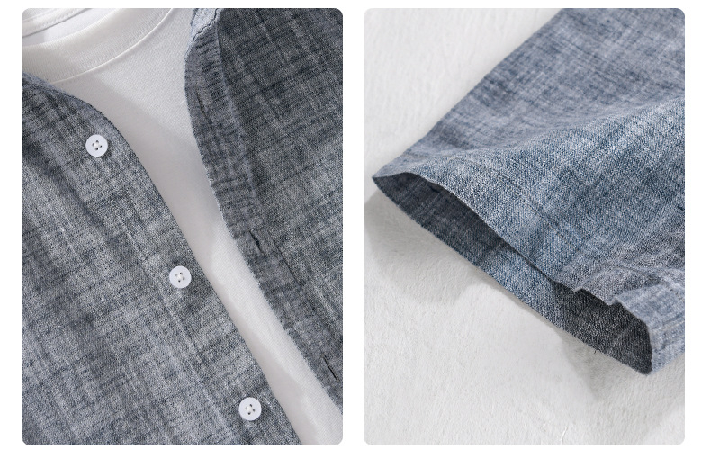 Summer Mens Clothing Simple Versatile Short-sleeve Shirt