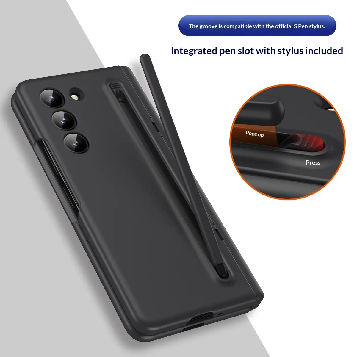Phone Case With Pen Slot Stand And Screen Protector All In One