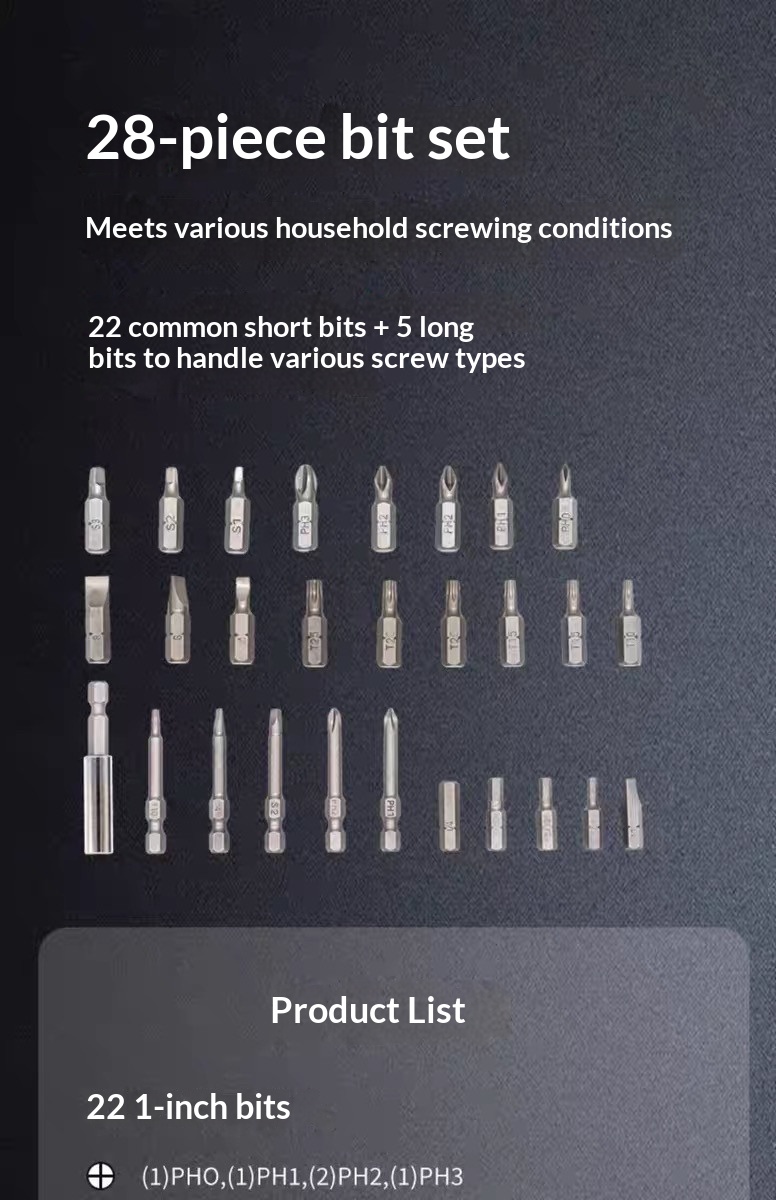 Compact Rechargeable Household Electric Screwdriver