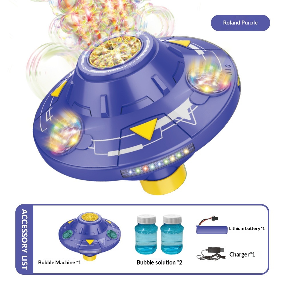 UFO Colorful Light Flying Saucer Bubble Machine Toy — foto 4