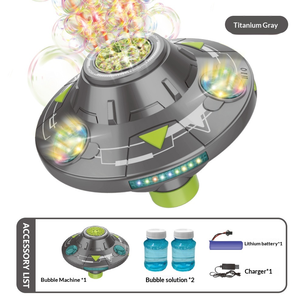 UFO Colorful Light Flying Saucer Bubble Machine Toy — foto 6