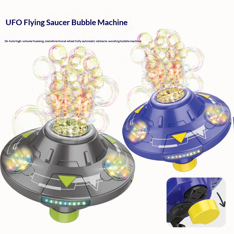 UFO Colorful Light Flying Saucer Bubble Machine Toy — foto 3