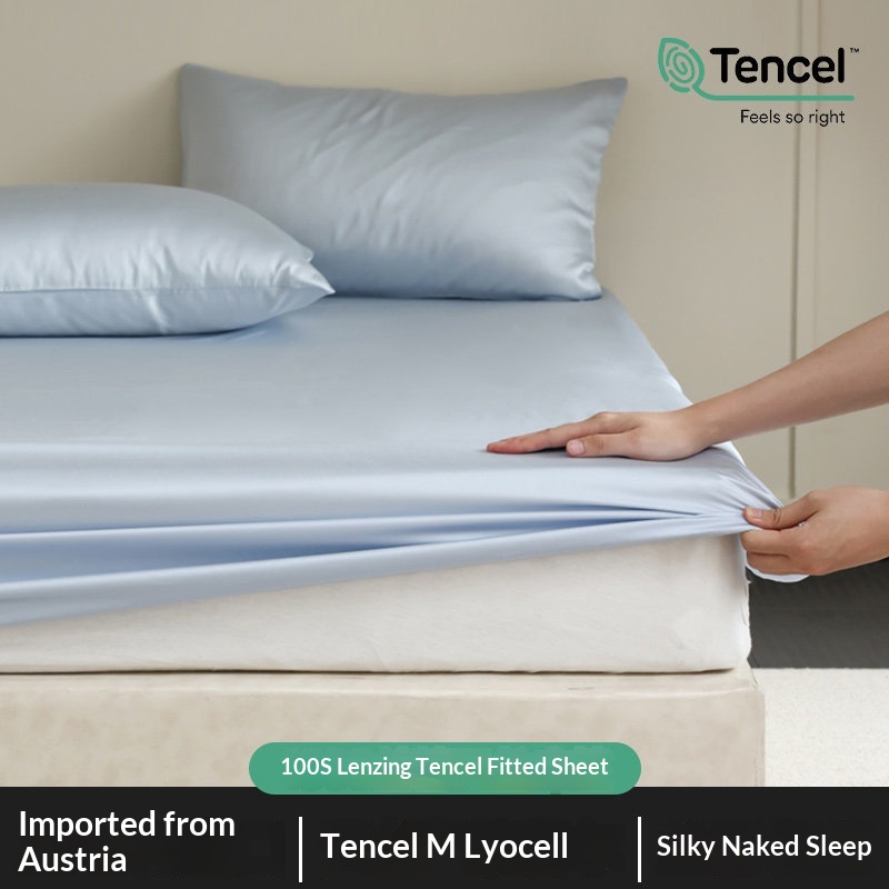 Premium Tencel Fitted Sheet Single Piece Cool-to-the-touch For Summer Bare-sleeping