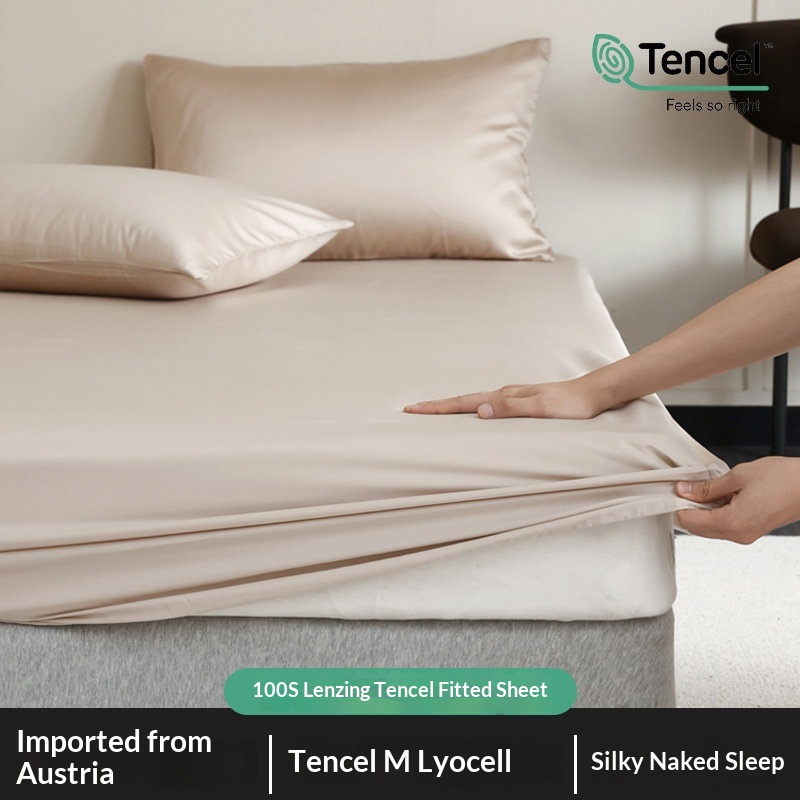 Premium Tencel Fitted Sheet Single Piece Cool-to-the-touch For Summer Bare-sleeping